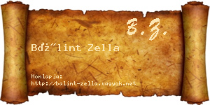 Bálint Zella névjegykártya